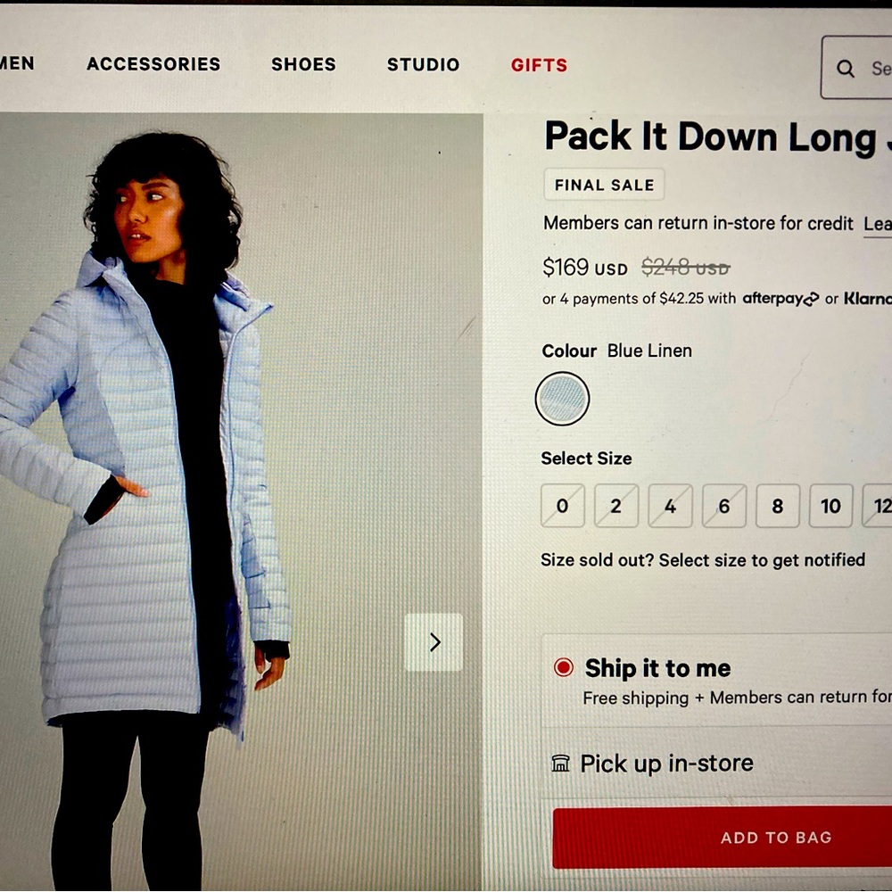 LuLuLemon Brand New Women’s Winter Insulated Jacket